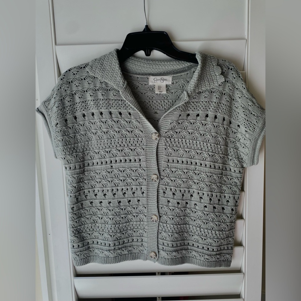 Jessica Simpson Sage Short Sleeve Cardigan, Size S